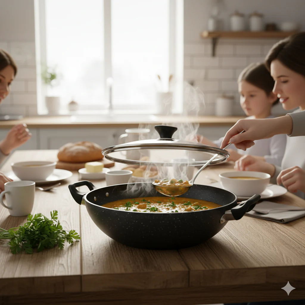 Induction Wok Non Stick with Glass Lid