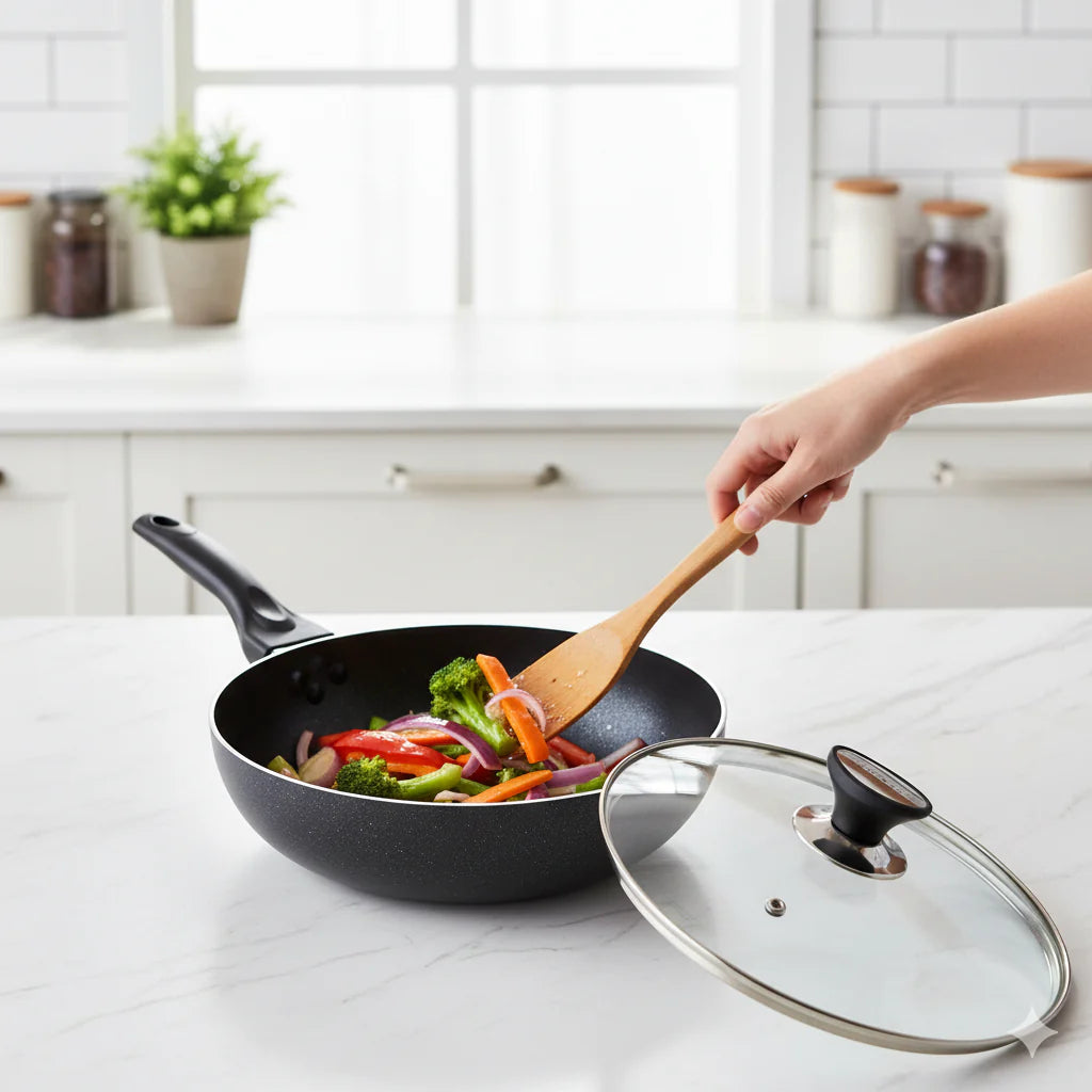 Induction Wok Non Stick with Lid