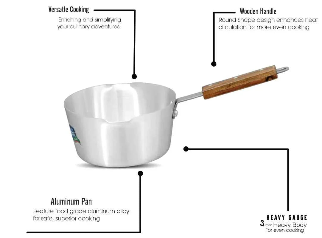 Metal Finish Double Spout Aluminum Milk Pan